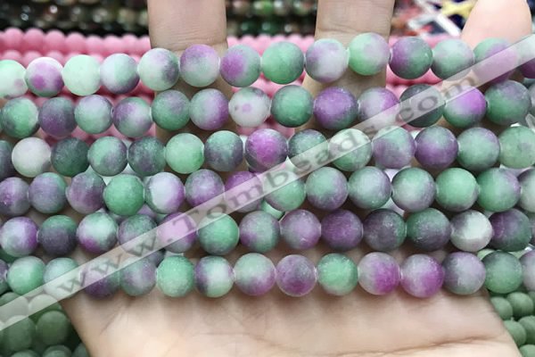 CCN5622 15 inches 8mm round matte candy jade beads Wholesale