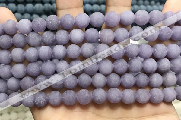 CCN5625 15 inches 8mm round matte candy jade beads Wholesale