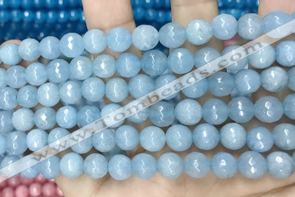 CCN5654 15 inches 8mm faceted round candy jade beads