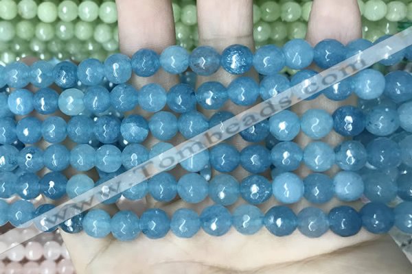 CCN5657 15 inches 8mm faceted round candy jade beads
