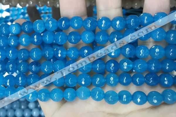 CCN5663 15 inches 8mm faceted round candy jade beads