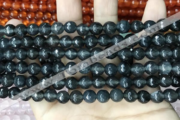 CCN5701 15 inches 8mm faceted round candy jade beads
