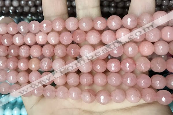 CCN5714 15 inches 8mm faceted round candy jade beads