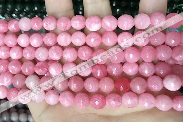 CCN5723 15 inches 8mm faceted round candy jade beads