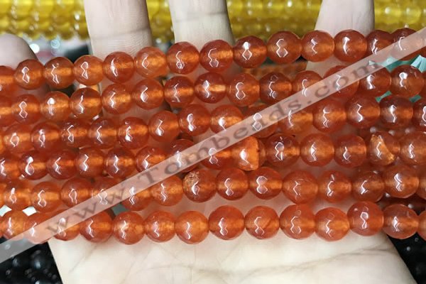CCN5734 15 inches 8mm faceted round candy jade beads