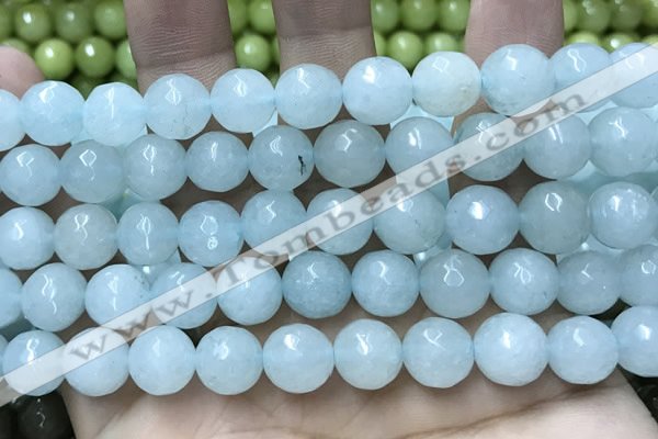 CCN5780 15 inches 10mm faceted round candy jade beads