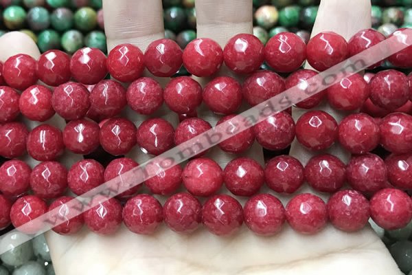 CCN5811 15 inches 10mm faceted round candy jade beads