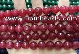 CCN5812 15 inches 10mm faceted round candy jade beads