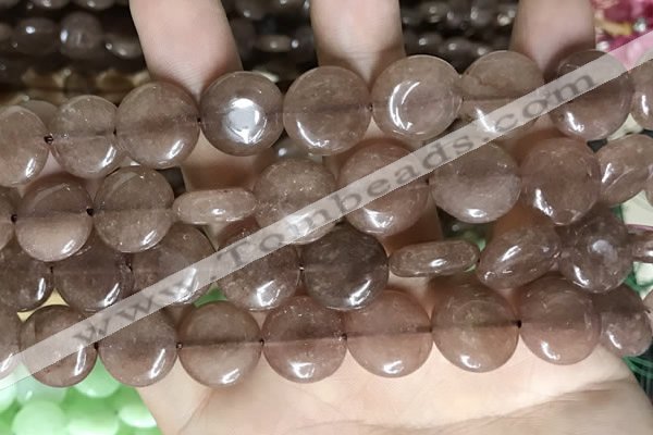 CCN5866 15 inches 15mm flat round candy jade beads Wholesale