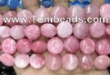 CCN5879 15 inches 15mm flat round candy jade beads Wholesale