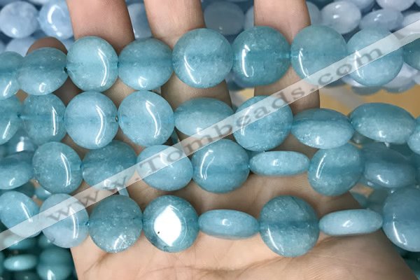 CCN5889 15 inches 15mm flat round candy jade beads Wholesale