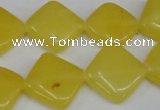 CCN596 15.5 inches 15*15mm diamond candy jade beads wholesale