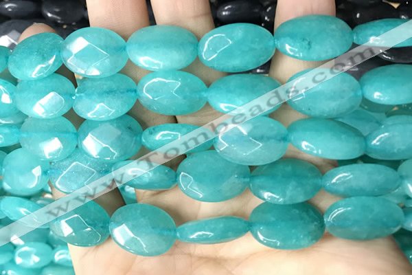 CCN5972 15 inches 13*18mm faceted oval candy jade beads