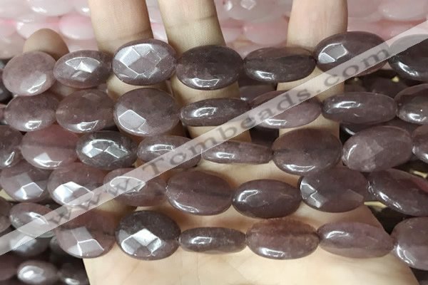 CCN5979 15 inches 13*18mm faceted oval candy jade beads