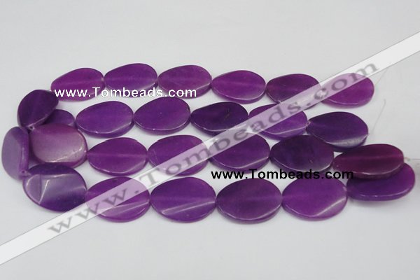 CCN618 15.5 inches 22*30mm twisted oval candy jade beads wholesale