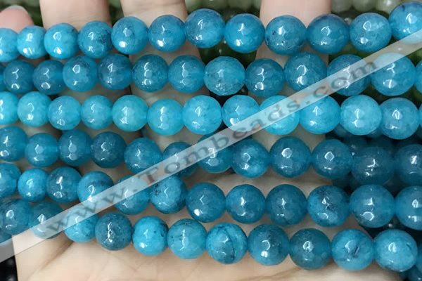 CCN6301 15.5 inches 8mm faceted round candy jade beads Wholesale