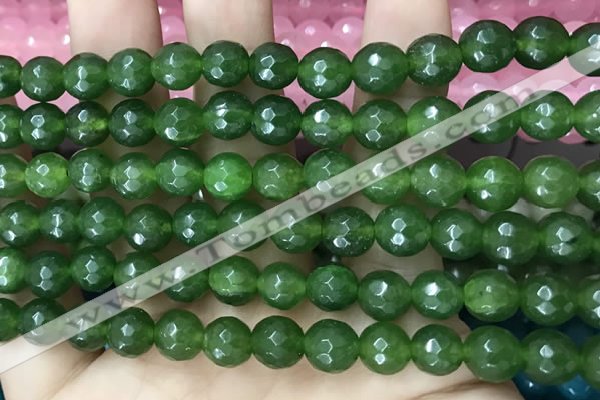 CCN6302 15.5 inches 8mm faceted round candy jade beads Wholesale