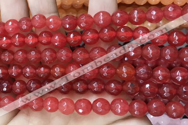 CCN6307 15.5 inches 8mm faceted round candy jade beads Wholesale