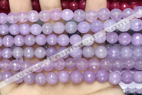 CCN6317 15.5 inches 8mm faceted round candy jade beads Wholesale