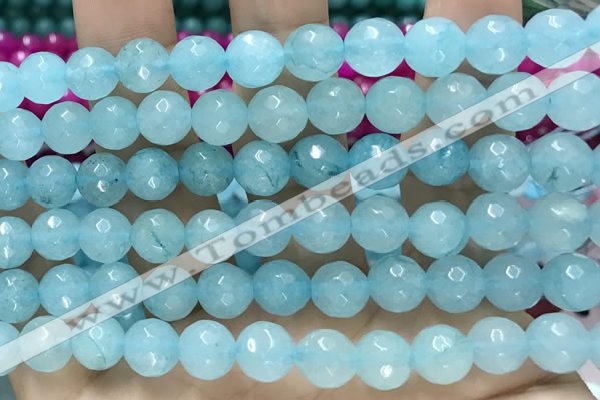 CCN6324 15.5 inches 8mm faceted round candy jade beads Wholesale