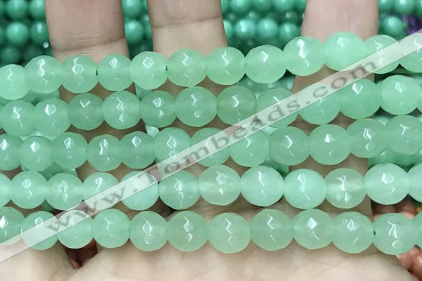 CCN6330 15.5 inches 8mm faceted round candy jade beads Wholesale