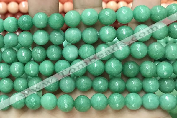 CCN6331 15.5 inches 8mm faceted round candy jade beads Wholesale