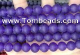 CCN6363 15.5 inches 6mm, 8mm, 10mm & 12mm round matte candy jade beads