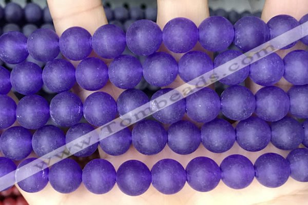 CCN6363 15.5 inches 6mm, 8mm, 10mm & 12mm round matte candy jade beads