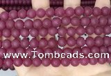 CCN6371 15.5 inches 6mm, 8mm, 10mm & 12mm round matte candy jade beads