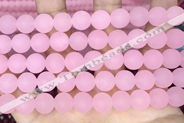 CCN6372 15.5 inches 6mm, 8mm, 10mm & 12mm round matte candy jade beads