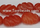 CCN682 15.5 inches 15*23mm carved oval candy jade beads wholesale