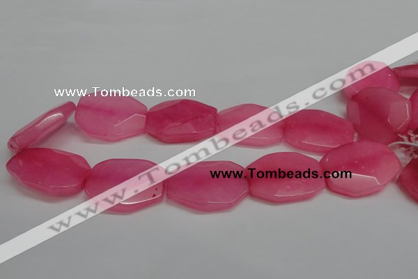 CCN691 15.5 inches 30*40mm faceted octagonal candy jade beads