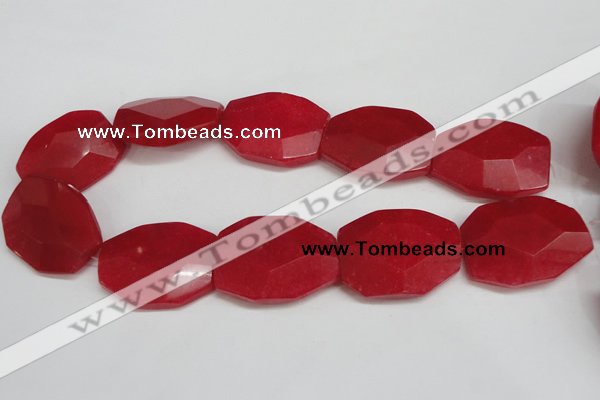 CCN693 15.5 inches 30*40mm faceted octagonal candy jade beads