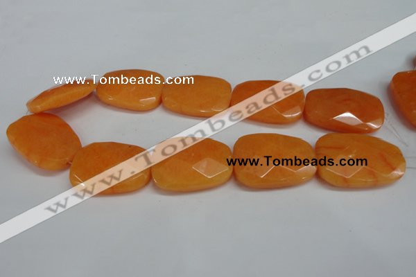 CCN700 15.5 inches 30*40mm faceted trapezoid candy jade beads