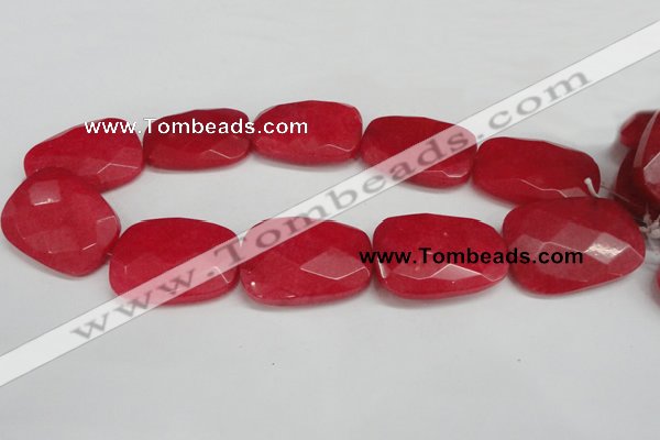CCN704 15.5 inches 30*40mm faceted trapezoid candy jade beads