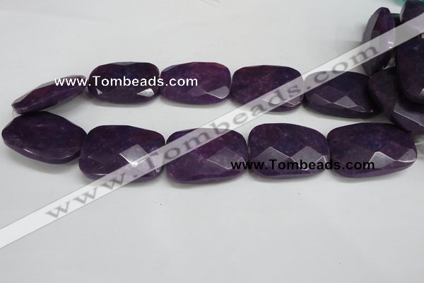 CCN706 15.5 inches 30*40mm faceted trapezoid candy jade beads