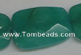 CCN709 15.5 inches 30*40mm faceted trapezoid candy jade beads