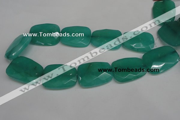 CCN709 15.5 inches 30*40mm faceted trapezoid candy jade beads