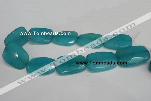 CCN710 15.5 inches 30*40mm faceted trapezoid candy jade beads