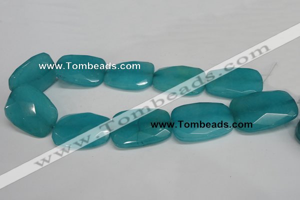 CCN710 15.5 inches 30*40mm faceted trapezoid candy jade beads