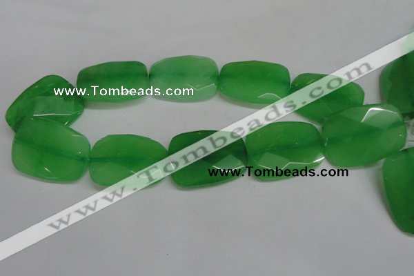 CCN713 15.5 inches 30*40mm faceted trapezoid candy jade beads