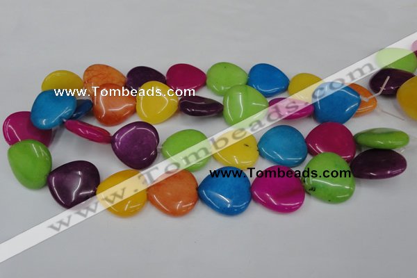 CCN729 15.5 inches 25*25mm heart candy jade beads wholesale