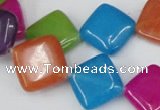 CCN730 15.5 inches 15*15mm diamond candy jade beads wholesale