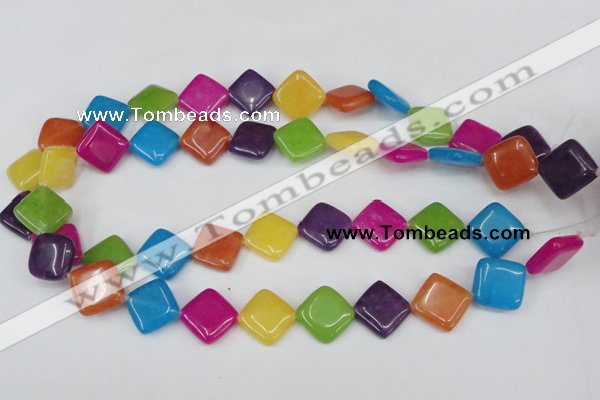 CCN730 15.5 inches 15*15mm diamond candy jade beads wholesale