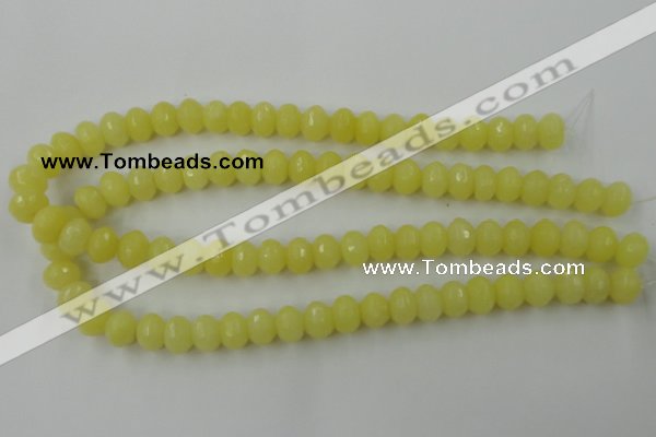 CCN907 15.5 inches 9*12mm faceted rondelle candy jade beads