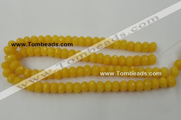 CCN908 15.5 inches 9*12mm faceted rondelle candy jade beads