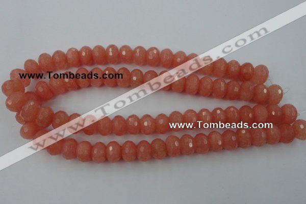 CCN918 15.5 inches 10*14mm faceted rondelle candy jade beads