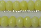 CCN919 15.5 inches 10*14mm faceted rondelle candy jade beads