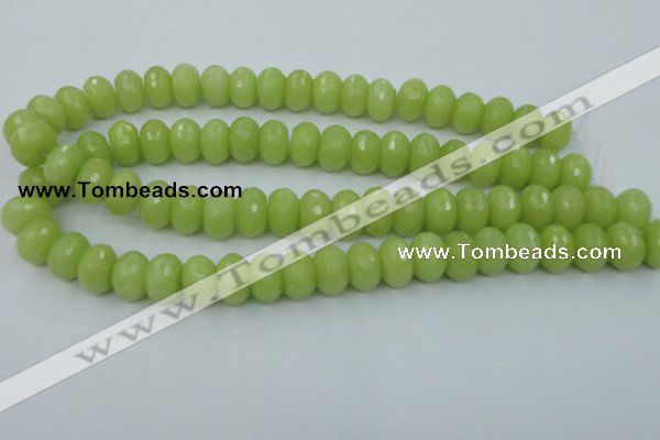 CCN923 15.5 inches 10*14mm faceted rondelle candy jade beads