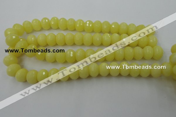 CCN932 15.5 inches 12*16mm faceted rondelle candy jade beads